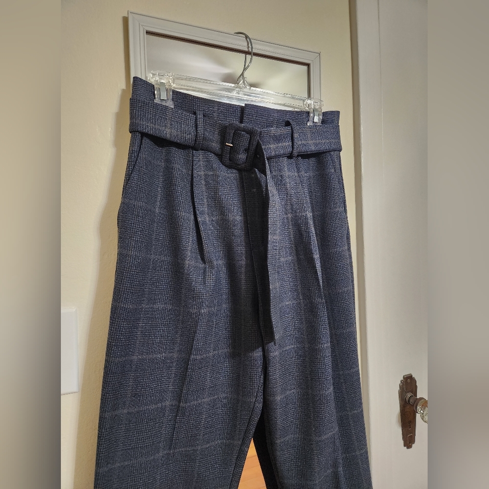 Mango Belt high-waist trousers - Plaid - Picture 9 of 12